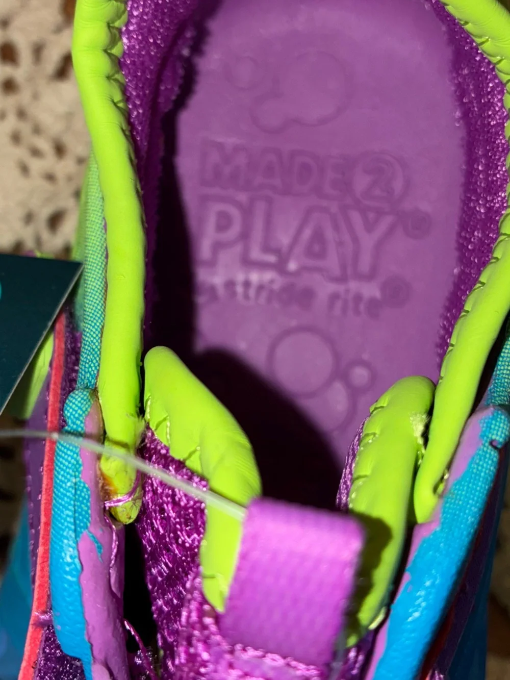 NWT Stride Rite Phibian Kids Gradient Purple, Blue & Lime Water Shoe
